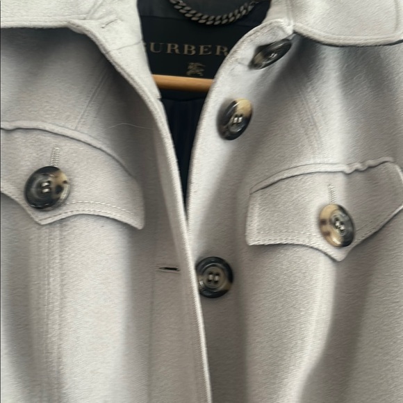 Burberry Dove Gray Coat with Many Detail gorgeous color and style. - Picture 9 of 14